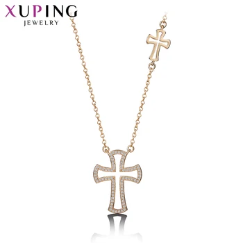 

Xuping Fashion Religion Cross Pendant Necklace for Women Mother's Day Jewelry Gift M54-40068