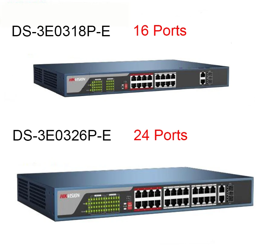 HIKVISION DS-3E0318P-E DS-3E0326P-E 16-Port 24-Port 100 Mbps Unmanaged PoE Switch with logo | Безопасность и защита