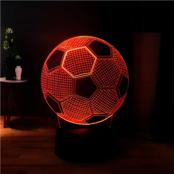 

Illusion Acrylic 3D Football Soccer LED RGB 7 Color Change DEC Home Novelty Desk USB Base Mood Light Holiday Kid Gift Math Prize