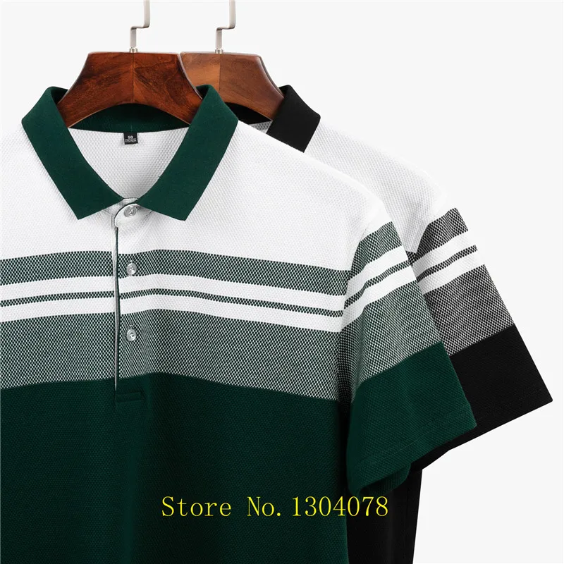 Summer Short Sleeve Polo Shirt Men Tace& Shark Brand Clothing us polo shirts Striped Turn-down collar casual men poloshirt