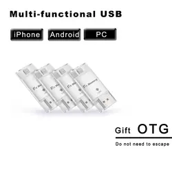 Dr. памяти I-флеш-накопитель OTG Android USB флеш-накопитель для Apple Ipad Iphone 6S 7 Memory Stick 16 32 64 г флешки металла 128 ГБ