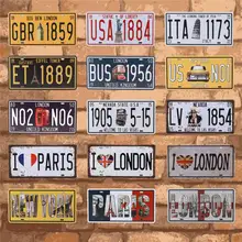США винтажные металлические жестяные знаки номер автомобиля номерной знак табличка Плакат Бар Клуб стены гаража украшение дома лондонская башня 15X30 см C11