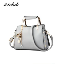 21club brand women solid ornaments totes small rivet shell handbag hotsale font b ladies b font