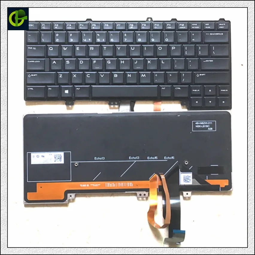 Английская клавиатура с подсветкой для DELL Alienware 13 R1 R2 15 R3 R4 M13X M15X 04K8F6 0P30HM NSK LB1BC