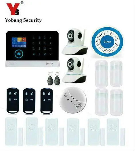 YoBang Security WIFI 3G WCDMA RFID Wireless Smart Home Safety Alert System Wireless IP Camera PIR Motion Smoke Detection Alarm.