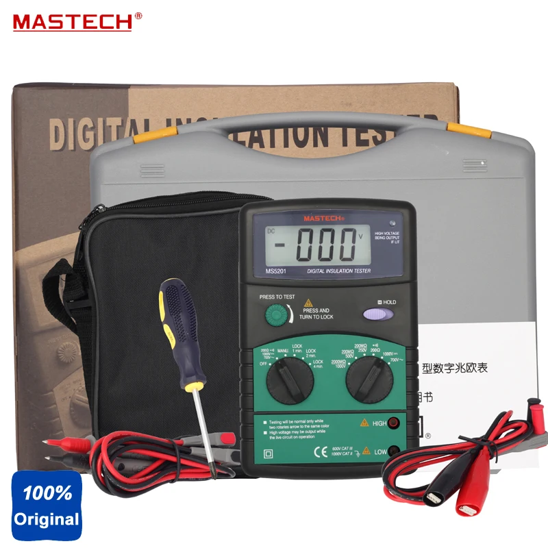

MASTECH MS5201 3" LCD Digital Mega Ohm Insulation Tester