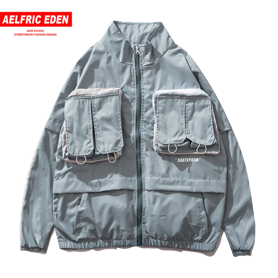 

Aelfric Eden Hip Hop Patchwork Men Stand Jackets 2019 Autumn Winter Fashion Harajuku Zipper Pockets Male Coats Casual Streetwear