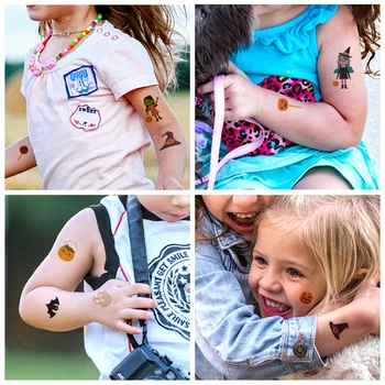 

10pcs Temporary Tattoo Sticker Children Cartoon Tattoo Waterproof Small Body Art Child For Hallowmas