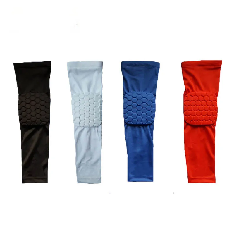 2 Pieces/Pair Men Breathable Sports Honeycomb Long Elbow Support Brace Pad Protector Sport Basketball Arm Sleeve Sports Warmers