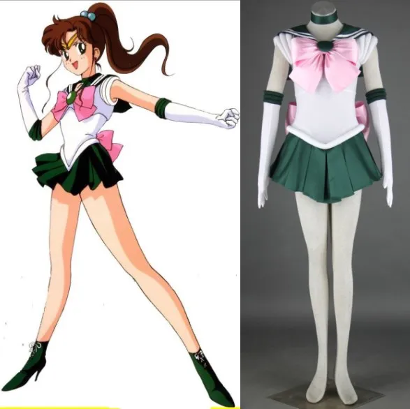 

Sailor Moon Kino Makoto Sailor Jupiter Cosplay Halloween Woman Costumes