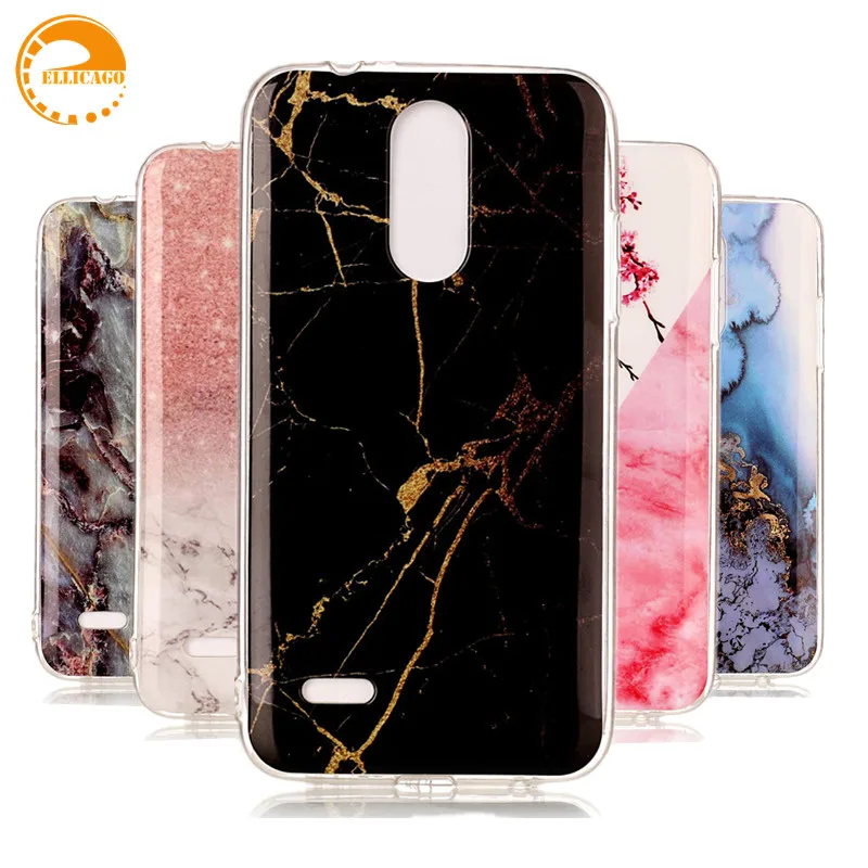 

ELLICAGO K10 2017 Soft Silicone TPU Case For Coque LG LV5 Marble Stone image Back Cover For Funda LG K10 2017 M250 5.3" Capa