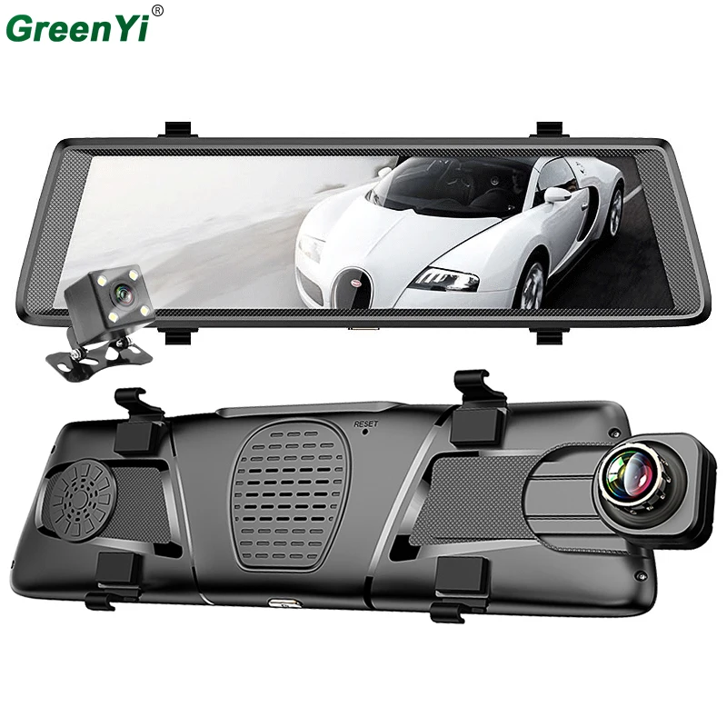 

GreenYi Car Black Box DVRs 10" Full 3G Android GPS Navigators FHD 1080P Dashcam Rearview Mirror Wifi Streaming Media Rear