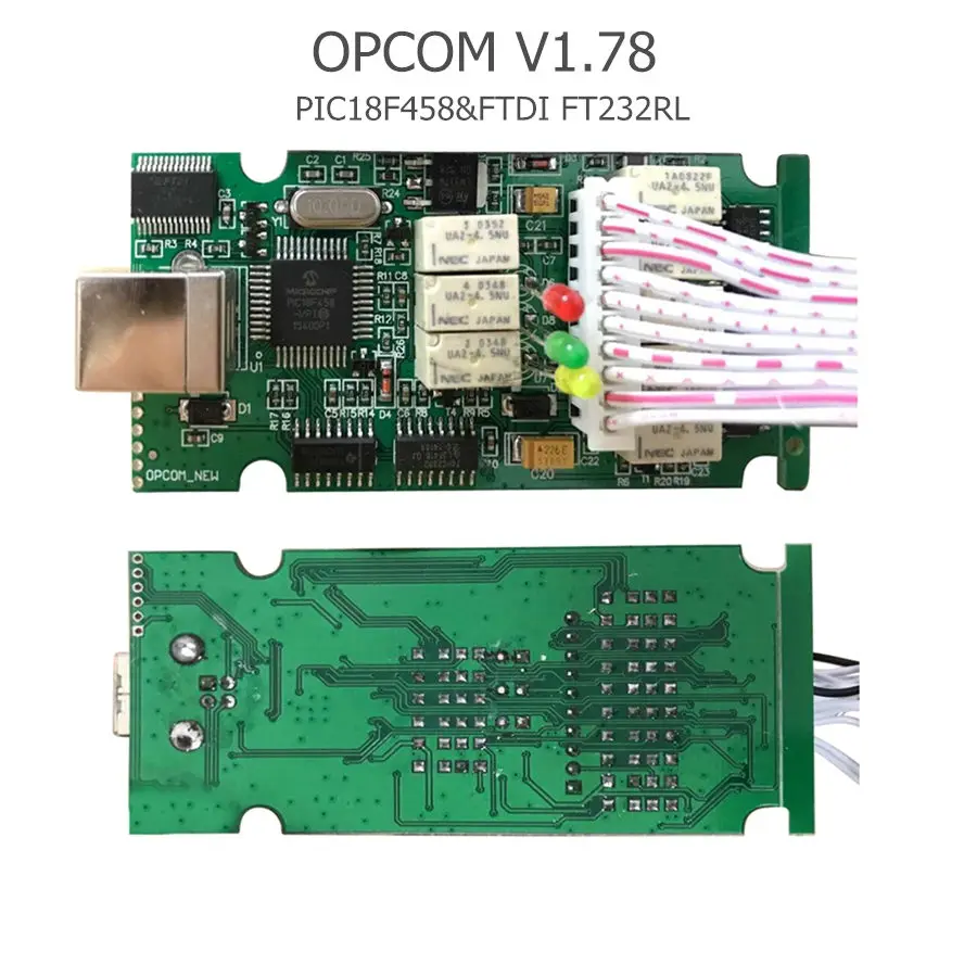Встроенное программное обеспечение V1.99 OPCOM V1.99/1,95/1,78/1,70/1,65/1,59 для Opel OBD2 OP COM/OP COM OPCOM диагностический инструмент с PIC18F458 чип - Цвет: V1.78