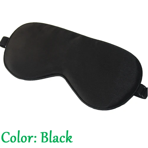 Маска для сна из натурального шелка с завязанными глазами, супергладкая маска для век - Цвет: Black