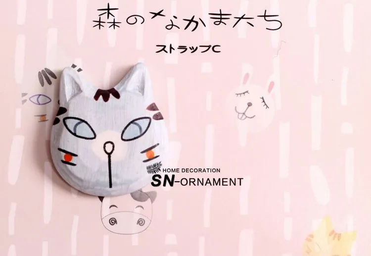 Японский стиль, дерево голова кошки магниты на холодильник 4 шт./компл. Мультфильм Креативный холодильник