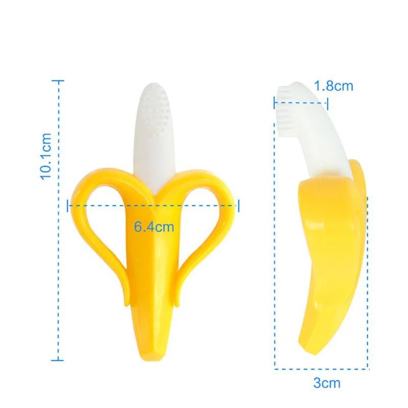 Детская силиконовая учебная зубная щетка BPA бесплатно в форме банана безопасный Прорезыватель жевать игрушки Прорезыватель кольцо для прорезывания зубов подарок младенца жевание