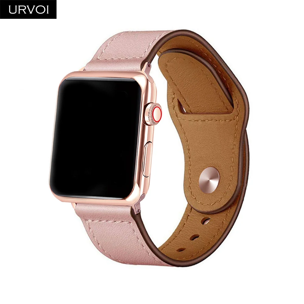 

URVOI band for apple watch series 4 3/2/1 sport Leather design Genuine Swift strap for iWatch wrist Pin & tuck closure Handmade