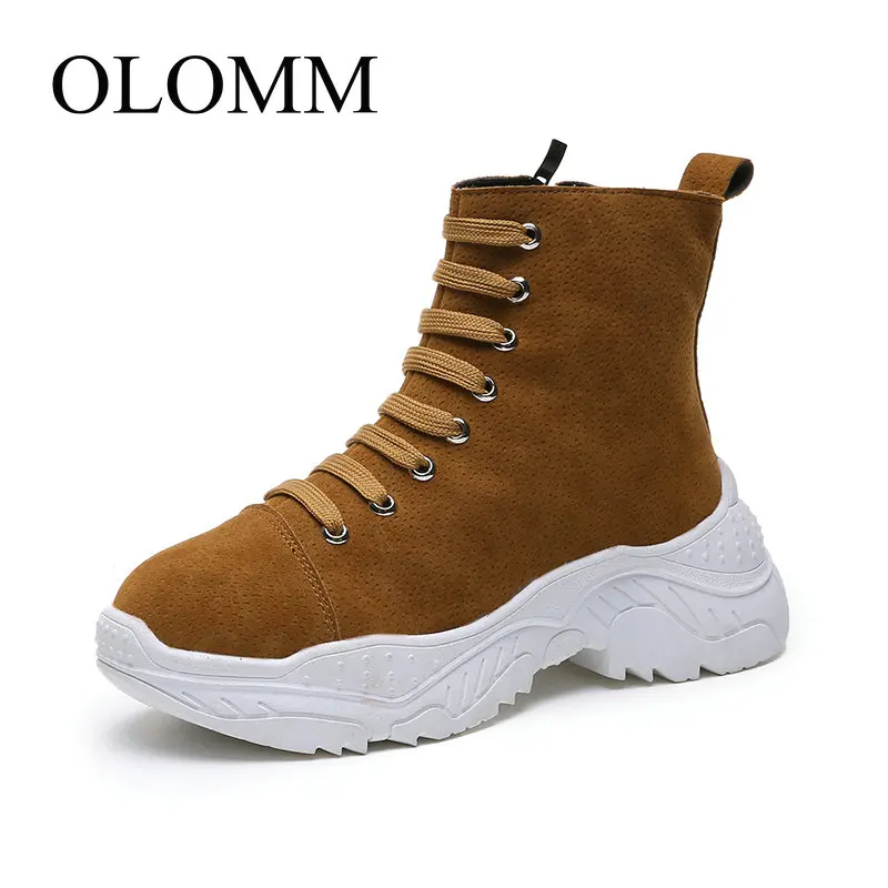 OLOMM/ г. весенне-осенние женские ботинки модные ботинки теплые женские ботильоны дышащие ботинки TD-180