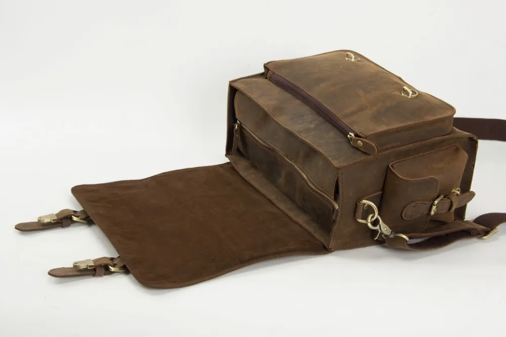 Genuine Leather Dslr Camera Bag Vintage Briefcase Messenger Genuine Leather Dslr Camera Bag Vintage Briefcase Messenger Shoulder Professional Photography 6919 In Video Bags From Consumer