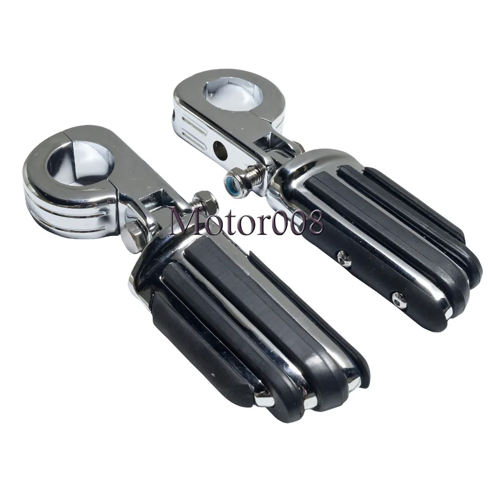 Chrome Motorcycle 1 1/4" 1.25 " 32mm highway Crash Bar Footrest Pedal
