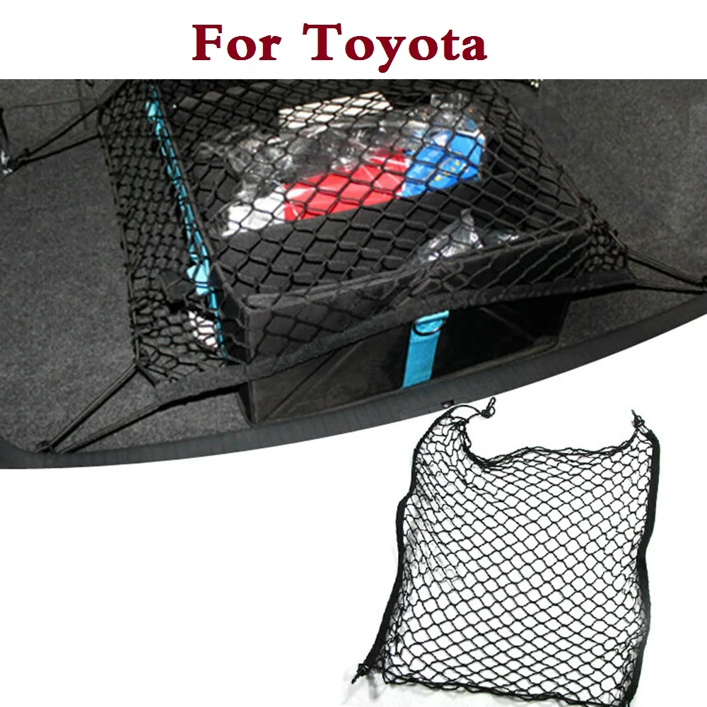

4 Hook 70*70cm Car-Style Mesh Net Storage Bag Tidying Holder For Toyota Hilux Surf iQ Ist Kluger Land Cruiser Land Cruiser Prado