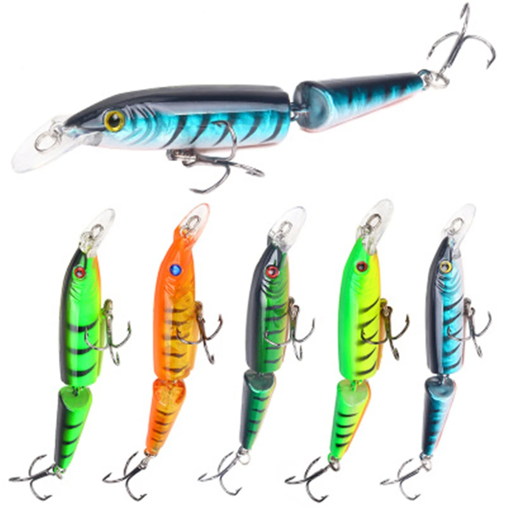  Professional Good fishing lure minnow quality bait 10.5cm 10g swim bait jointed bait equipped white