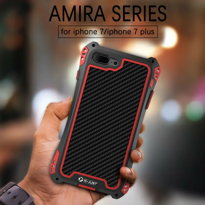 imágenes para R-sólo amira caja de metal a prueba de agua a prueba de golpes para iphone 7/7 plus aluminio armadura de fibra de carbono del gorila de vidrio templado cubierta imágenes para R-sólo amira caja de metal a prueba de agua a prueba de golpes para iphone 7/7 plus aluminio armadura de fibra de carbono del gorila de vidrio templado cubierta