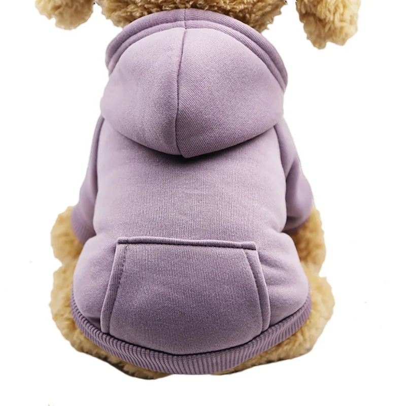 Для собак Толстовка с капюшоном Домашние животные одежда для собак пальто куртки хлопковая одежда для собак Комбинезоны для щенков костюм для собак Одежда для кошек костюмы для домашних животных - Цвет: light purple