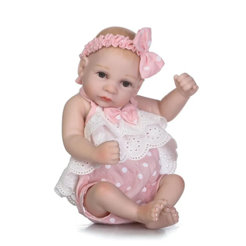 

10 inch Full Body Silicone Vinyl Reborn Baby Doll Handmade Adorable Lifelike Toddler Newborn Baby Girl Doll Children Play Toys