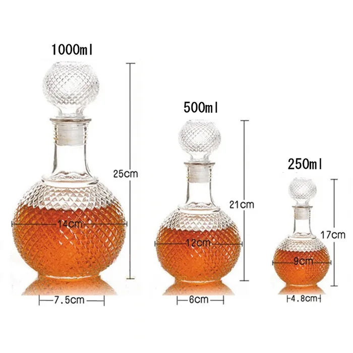 1 шт. 250 мл 500 мл 850 мл Стекло виски, ликер винный графин для напитков Хрустальная бутылка Графин для вина Подарочная бутылка кружка JR 1082