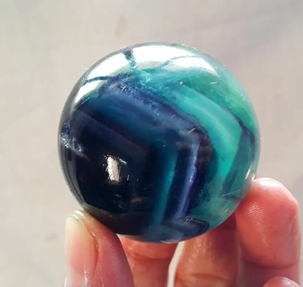 45mmNatural Fluorite Quartz Crystal Sphere Ball Healing 3