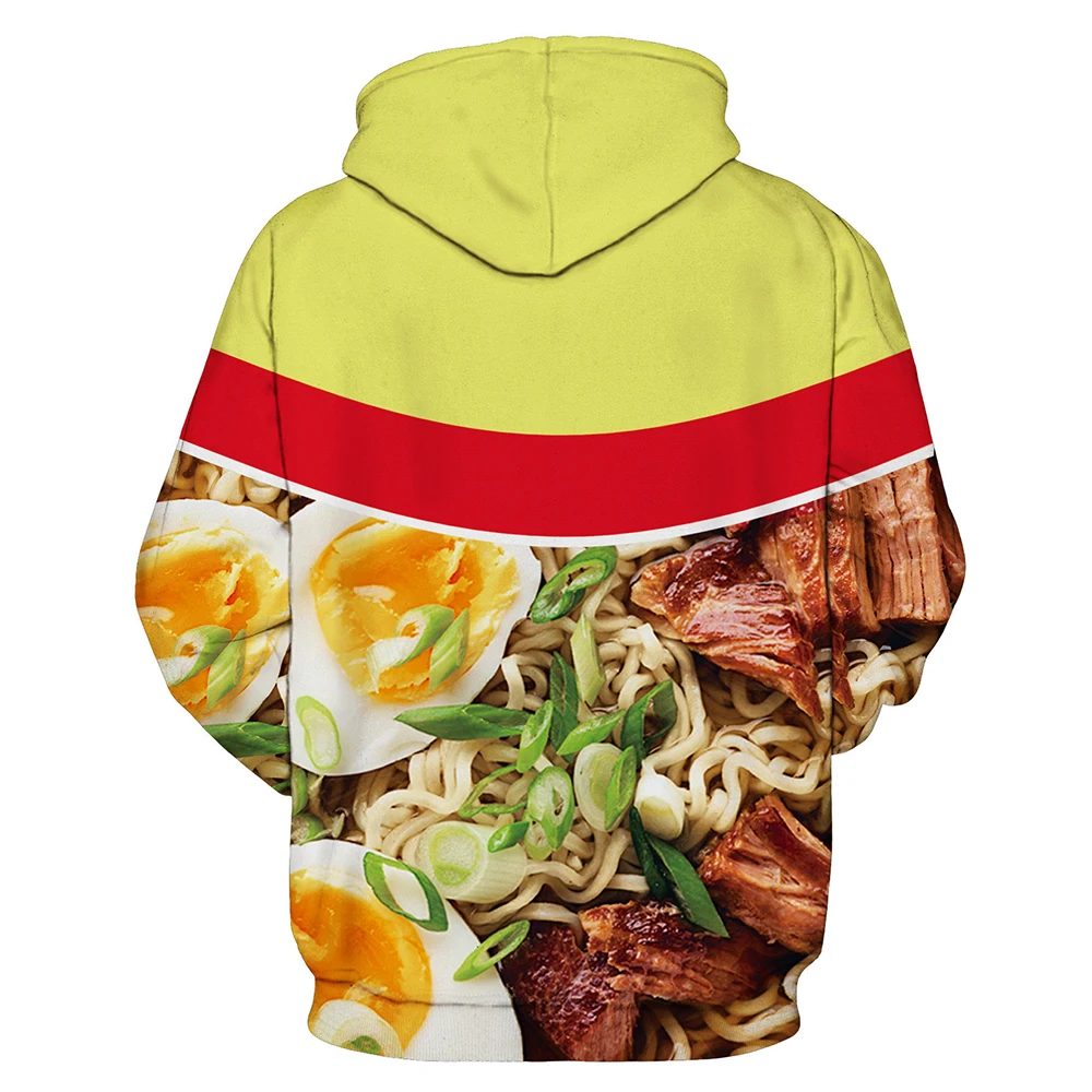 Men Ramen Noodle Beef Chicken Soup 3D Print Hoodies Sweatshirt Casual Pullover Women Plus Size Autumn Winter Streetwear Unisex