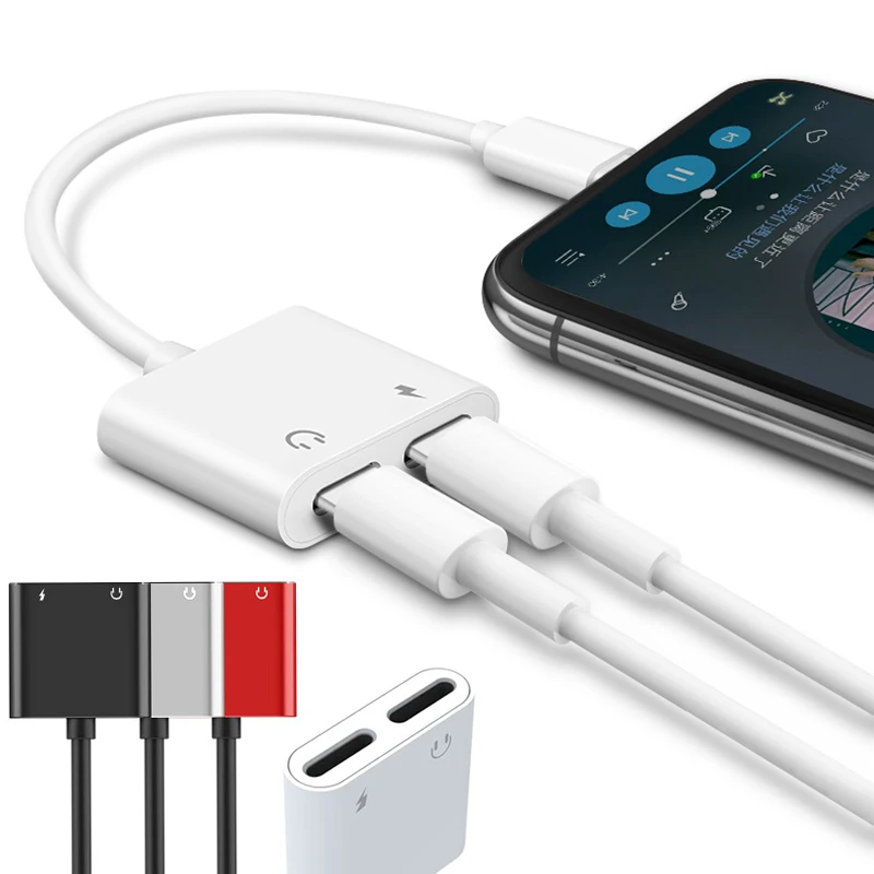 Beste 2 in 1 Jack Opladen Audio Adapter Voor iPhone XS 8 7 Plus Hoofdtelefoon Converter Kabel Adapters Voor iPhone 7 charger Telefoon Adapter