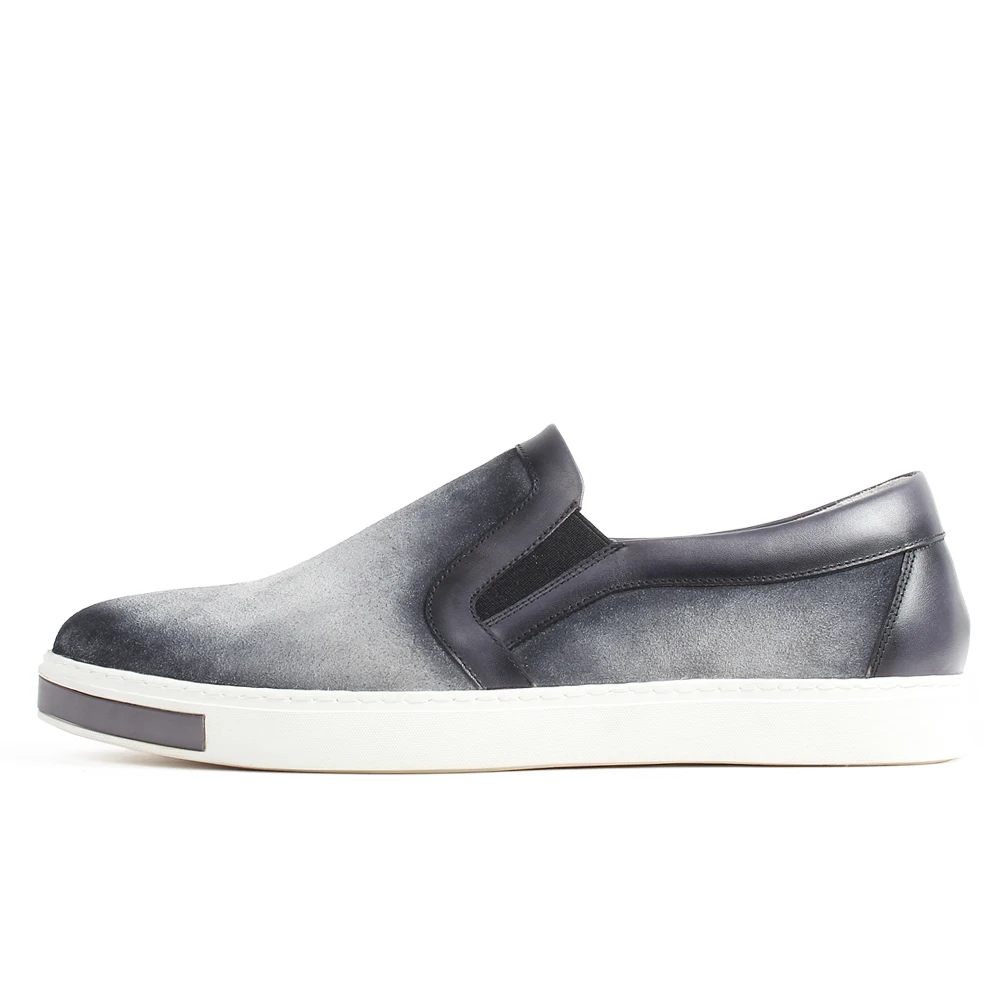 Hommes Mâle Luxe Plat Semelle Doux Pour Casual Daim Articles Sport Gray Vikeduo Chaussants En Caoutchouc sur Main Vache De À Mocassins La Slip Marque XZkTwOiPu