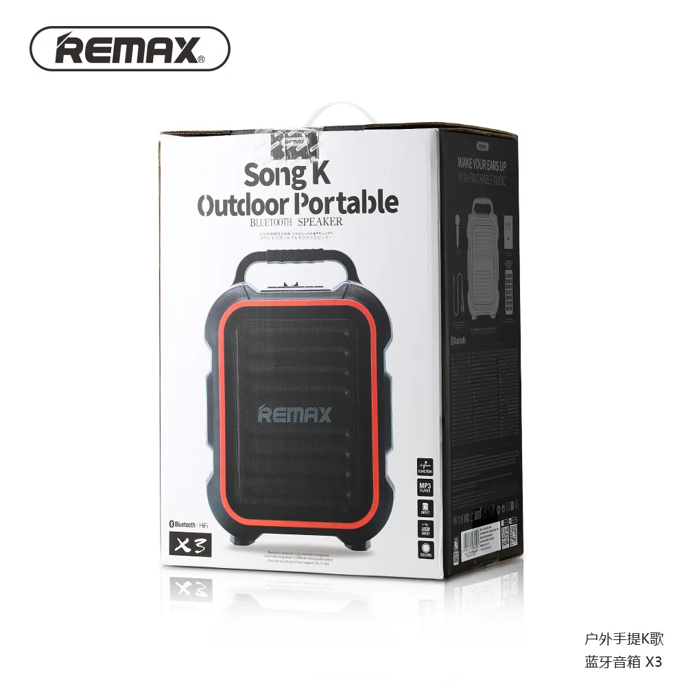 REMAX открытый колонки bluetooth беспроводные вечерние с микрофоном RB-X3