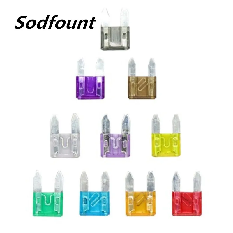 

50pcs/lot small Size MICRO Car Auto Blade Fuse 1A 2A 3A 4A 5A 10A 15A 20A 30A 40A Car insurance chip small fuse insert