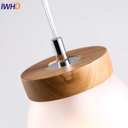 Iwhd LED Lámparas colgantes moda moderna lámpara colgante de madera interior Iluminación accesorios cocina bar colgante lámpara iluminacion