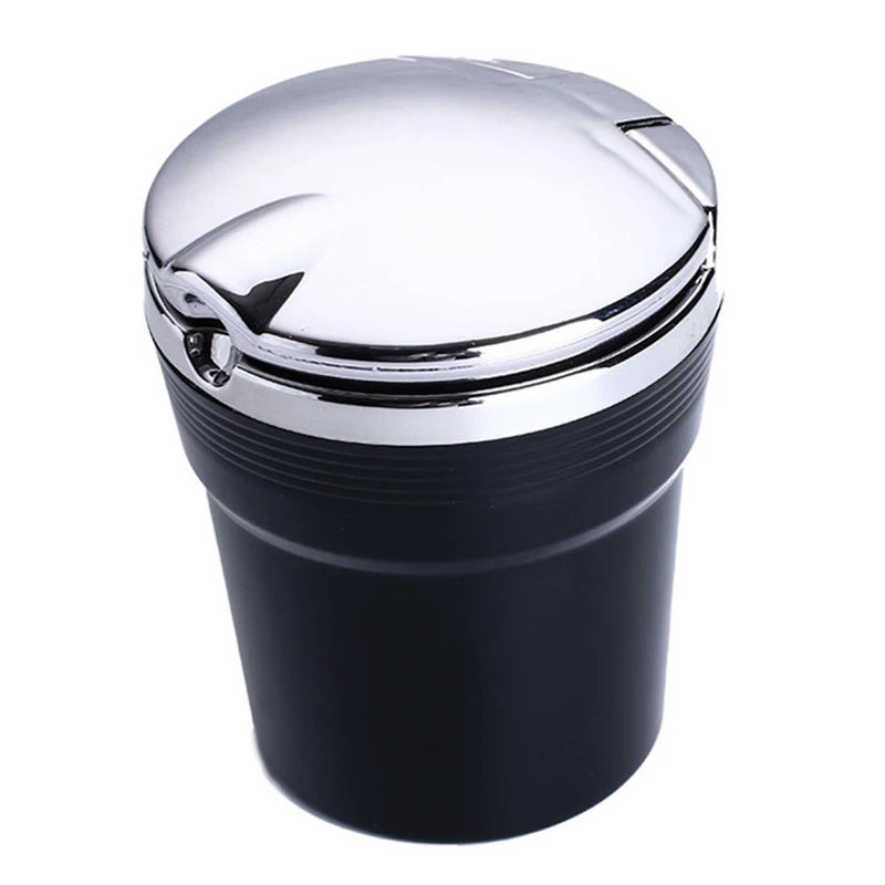 Портативная Черная пепельница из нержавеющей стали для автомобильной сигареты с