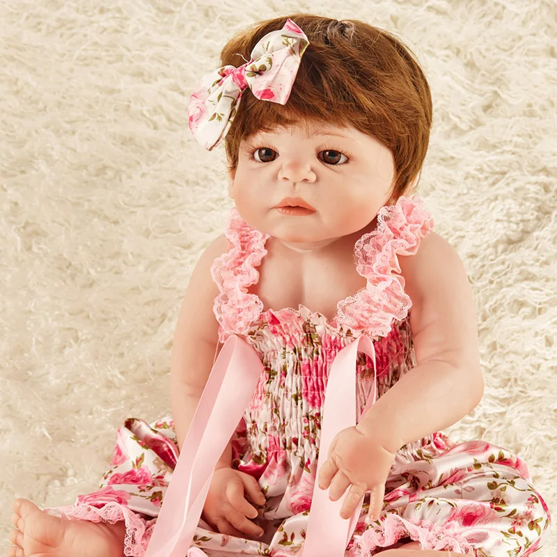 

Reborn silicone Dolls Long Hair Baby Born Doll Accessories Collectible Doll Reborn Gift Doll for Kids SF5508 Girls Toys Baby