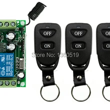 DC12V 1CH 10A 1 шт. приемник+ 3 шт. радиочастотный передатчик Беспроводной дистанционный выключатель света/лампа/окно/внутренний и внешний створчатый распашный дверь для гаража