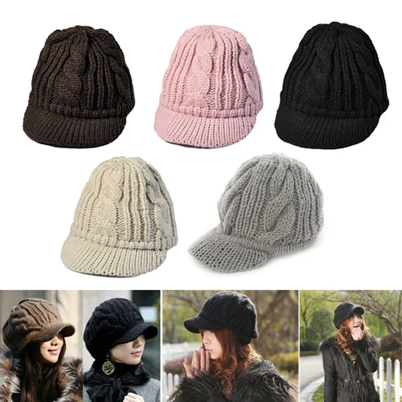 women's peaked beanie hats