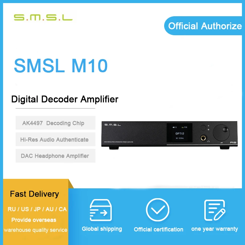 

SMSL A8 ICEpower 125W Hifi Audio Digital USB DAC+Headphone Amplifier+Power Amp+Decoder DSD AK4490+TPA6120 All-in-one Machine