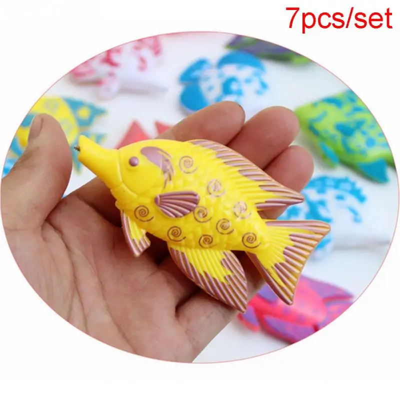 Высокое качество 7 шт./компл. детские игрушки для рыбалки 1 Пластик удочка и 6 магнитные рыбы