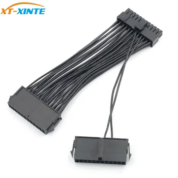 

XT-XINTE ATX Mining 30cm 18AWG 24 Pin Dual PSU Power Supply Extension Cable for Computer Connector Miner Mining 24Pin 20+4pin