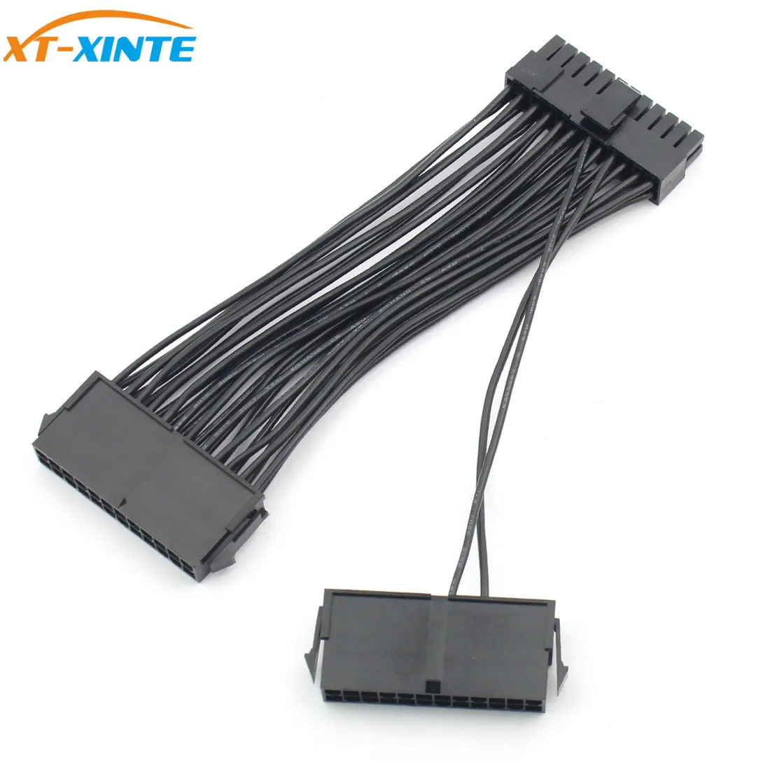 XT-XINTE ATX Mining 30cm 18AWG 24 Pin Dual PSU Power Supply Extension Cable for Computer Connector Miner Mining 24Pin 20+4pin