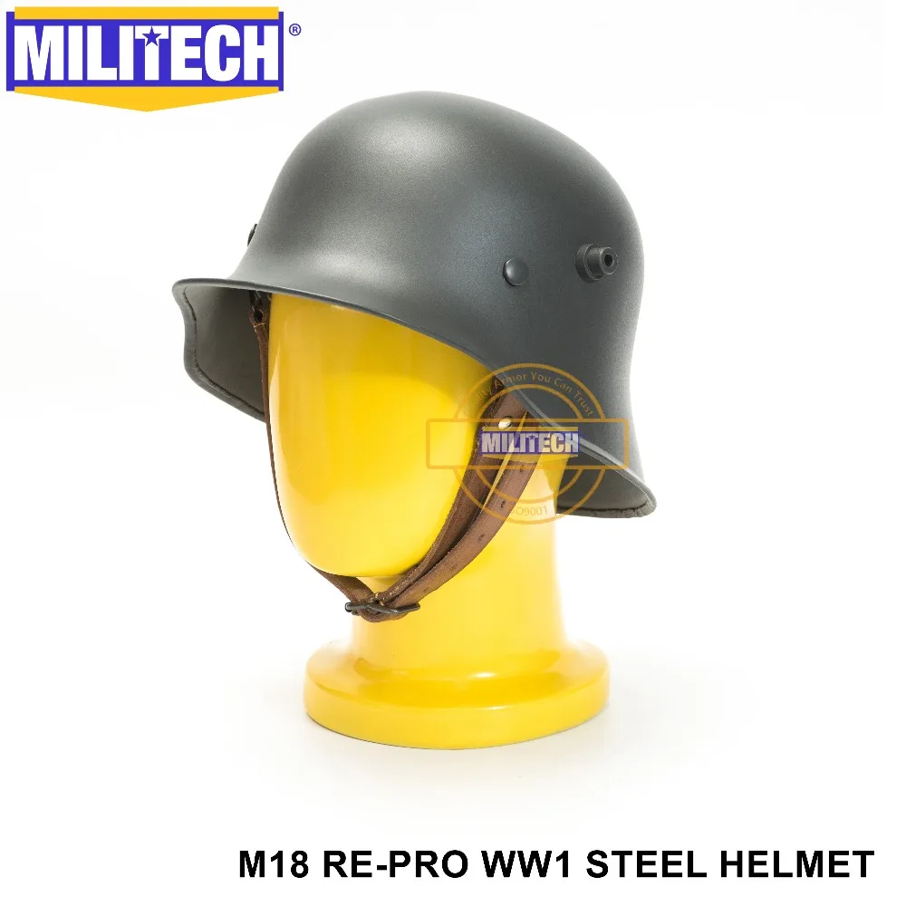 MILITECH Серый Шлем Второй мировой войны немецкий M18 Стальной защитный шлем WW1 серый