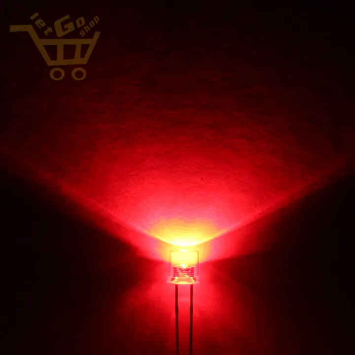Free Shipping! DIP LED Diode Lamp 5MM Flat Top Water Clear Red Light(100PCS/Lot) | Электронные компоненты и