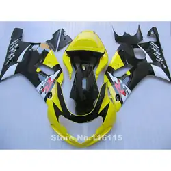 Пластик обтекатель комплект, пригодный для Suzuki GSXR600 GSXR750 K1 2001-2003 желтый черный обтекатели комплект GSXR 600 750 01 02 03 qb29