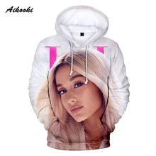 Aikooki Ariana Grande/толстовки с капюшоном для женщин и мужчин, пуловер с капюшоном для мальчиков и девочек, знаменитые звезды, Ариана Гранде, одежда с капюшоном