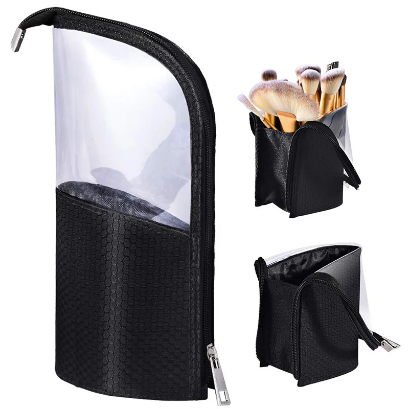 

Women Travel Cosmetic Makeup Brush Holder Bag Zipper Pouch Portable Waterproof Small Toiletry Bag Beauty Case